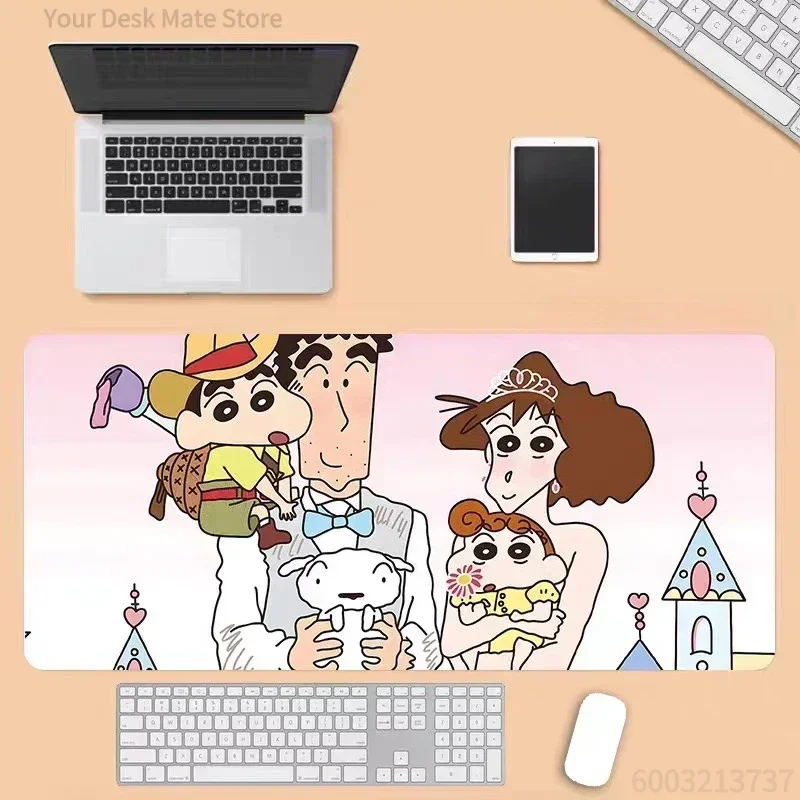 Animation E-sports Game Pad Cartoon Crayon Shin-chan​​ Rubber Mouse Pad Cute Oversized Office Desk Pad Computer Keyboard Pad