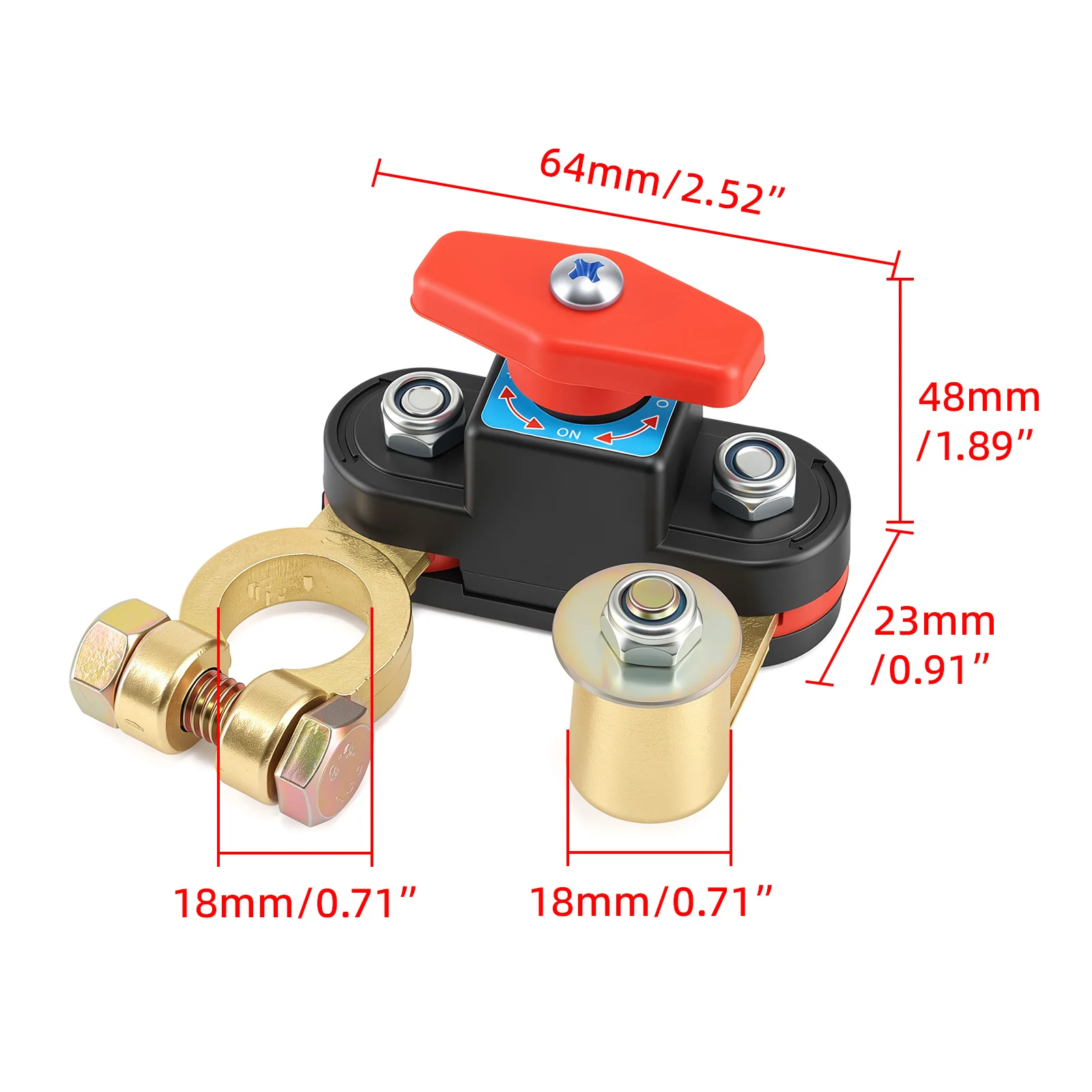 12–24V Car Battery Disconnect Switch, Pure Copper Power Cut-Off, Anti-Leakage Isolator RV Battery Disconnect Switch Easy Install