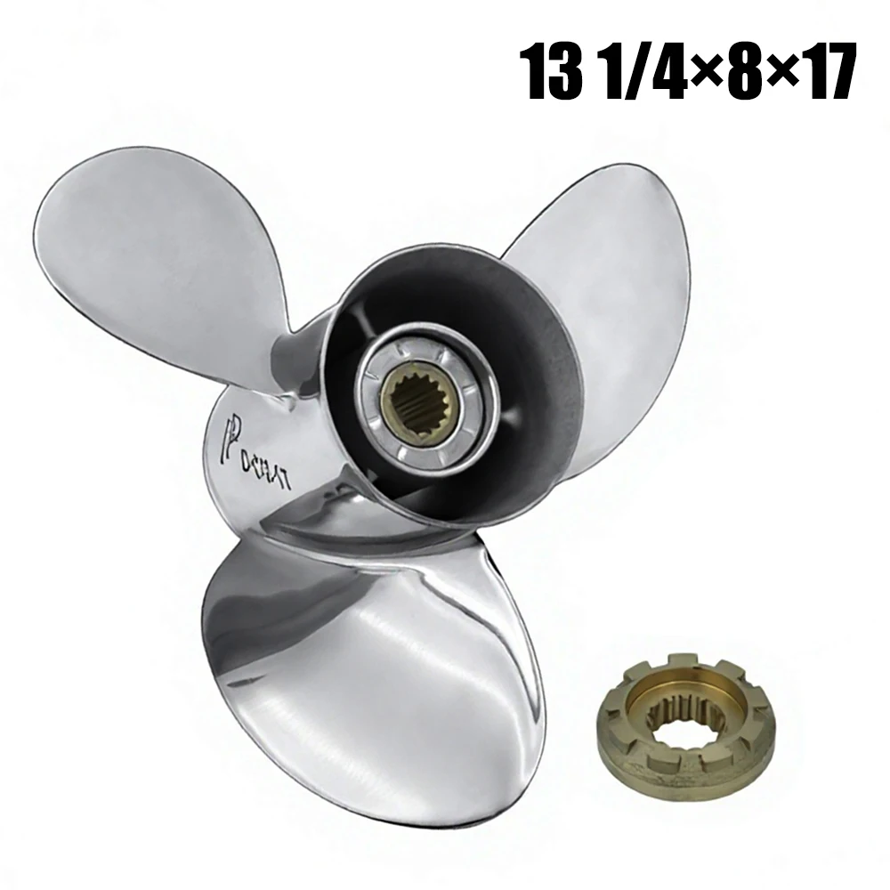 58130-ZW7-U12 Stainless Steel Propeller 13 1/4*8*17 for Honda 4 Stroke 90HP Boat Engine