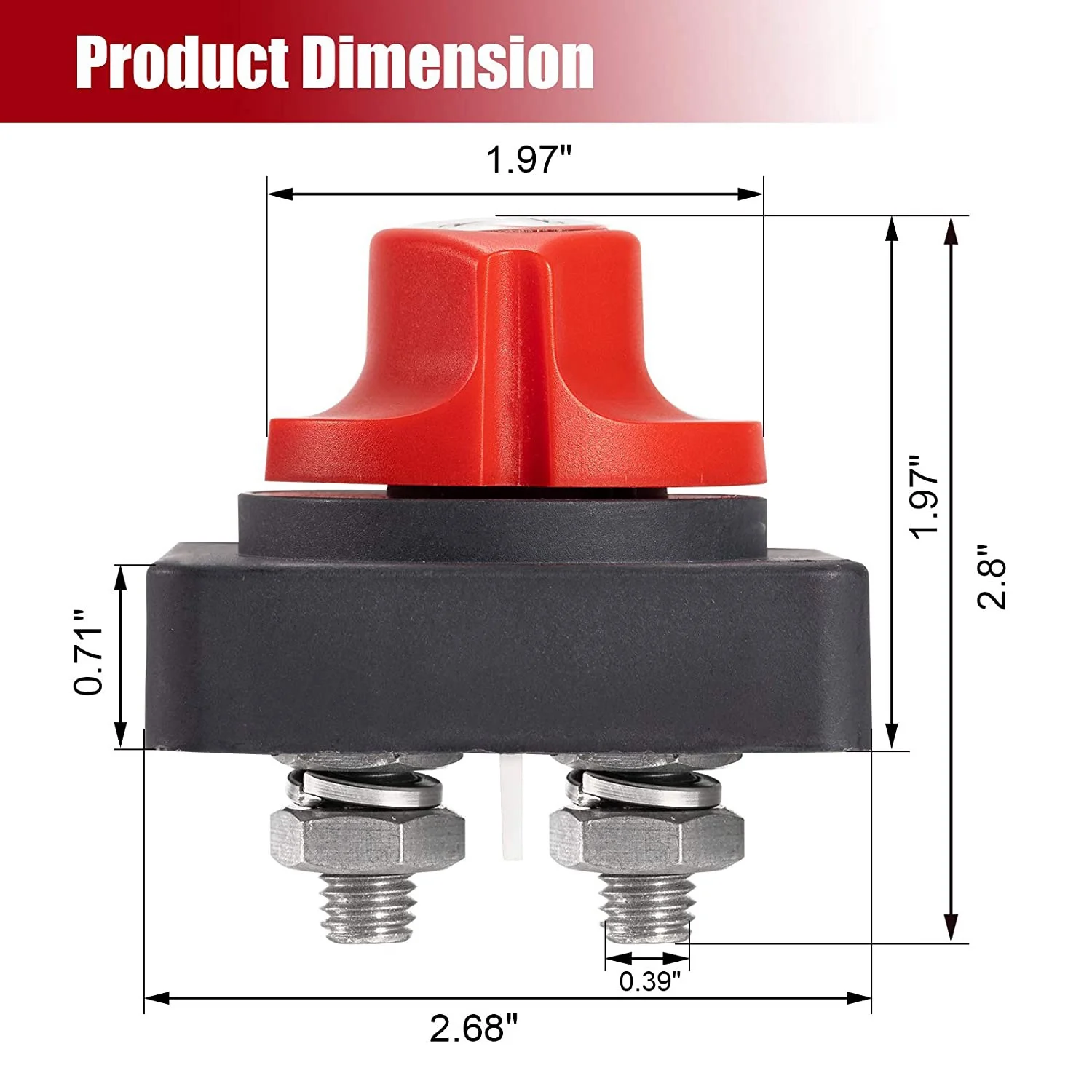 Interruptor de desconexão da bateria, isolador mestre, cortado, ligado, desligado, para barco marinho, carro, caminhão, campista, rv, reboque, motor, 12v-48v