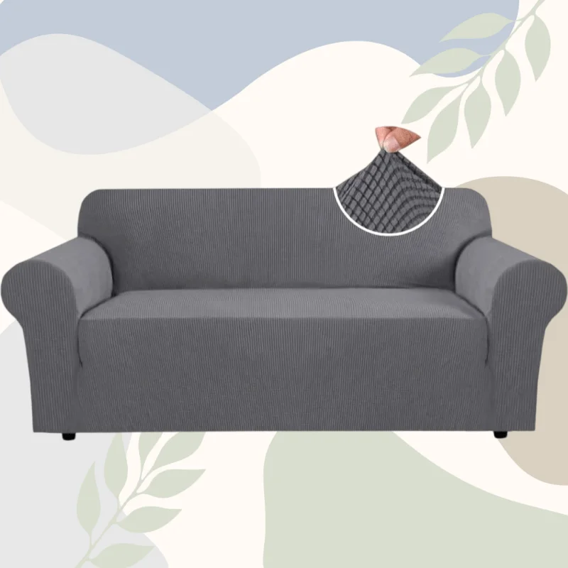 

Corn Grain Jacquard Design Sofa Cover - Made from Durable Stretchable, This Elastic Protector Is Suitable for Single, Double, Triple, And Quad Sofas - Resistant to Cat Scratches, Features a Tie Closure, Perfect for Home Decoration
