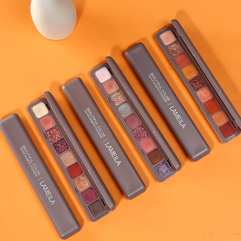 9 色アイシャドウパレットニュートラルグレーとブラウンアースカラーマットパールアイシャドウガール初心者メイクアップアイシャドウトレイ