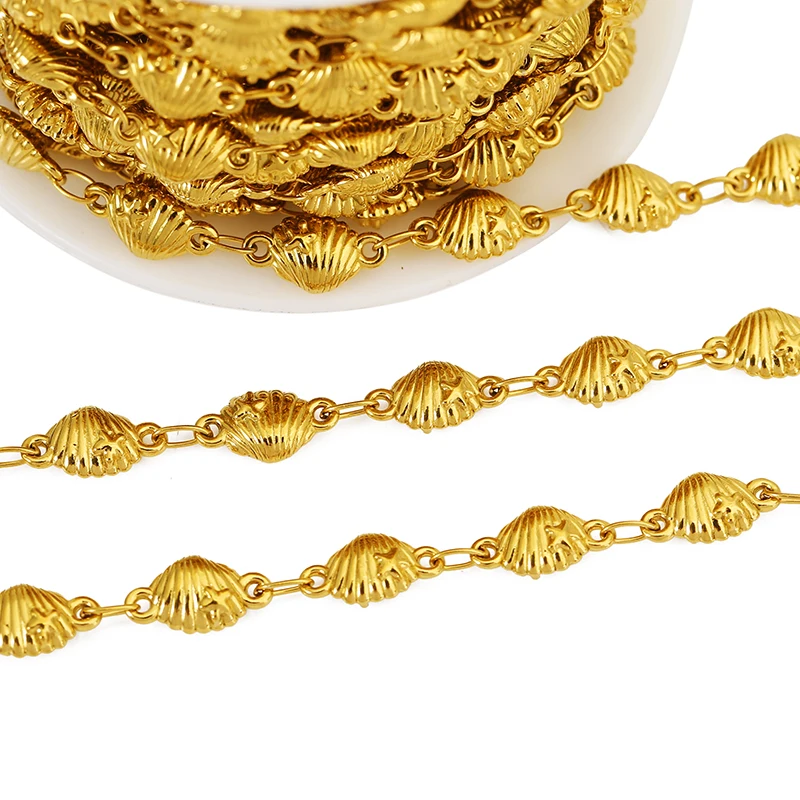 1Meter Stainless Steel Shell Crab Bee Ocean Series Handmade Gold Welding Chain Necklace Bracelet Jewelry Making Accessories view 4