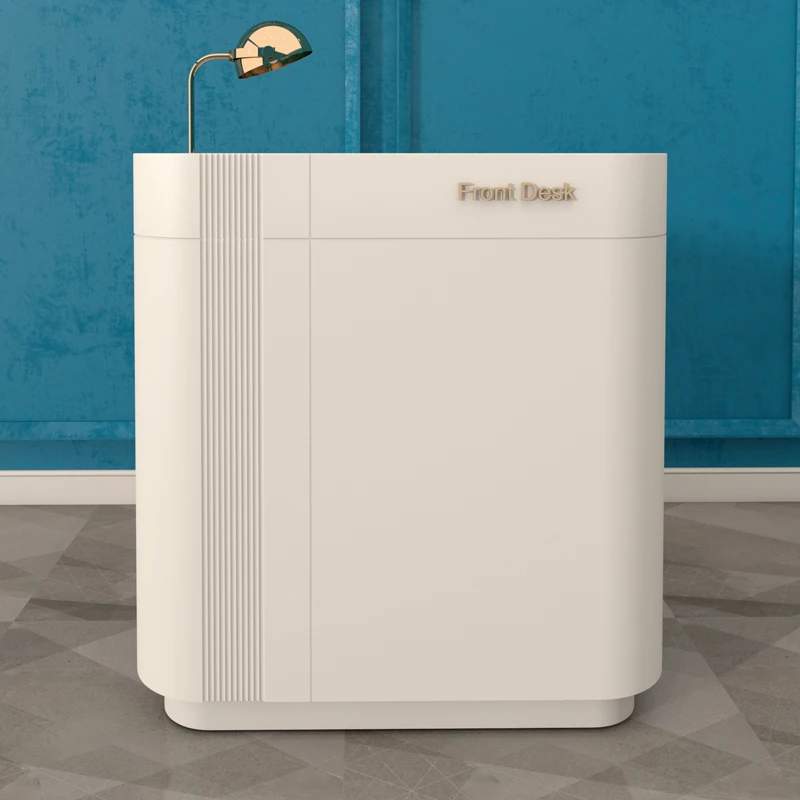 Shop Small Cashier White Restaurant Welcome Information Desk Catering Shop Guide Paint Reception Desk