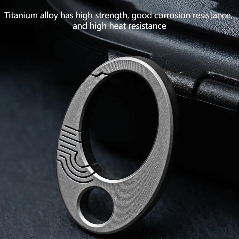 Mini Titanium Alloy Buckle Small Oval Keychain Carabiner Key Ring DIY Outdoor Water Bottle Backpack Link Hanging Buckle