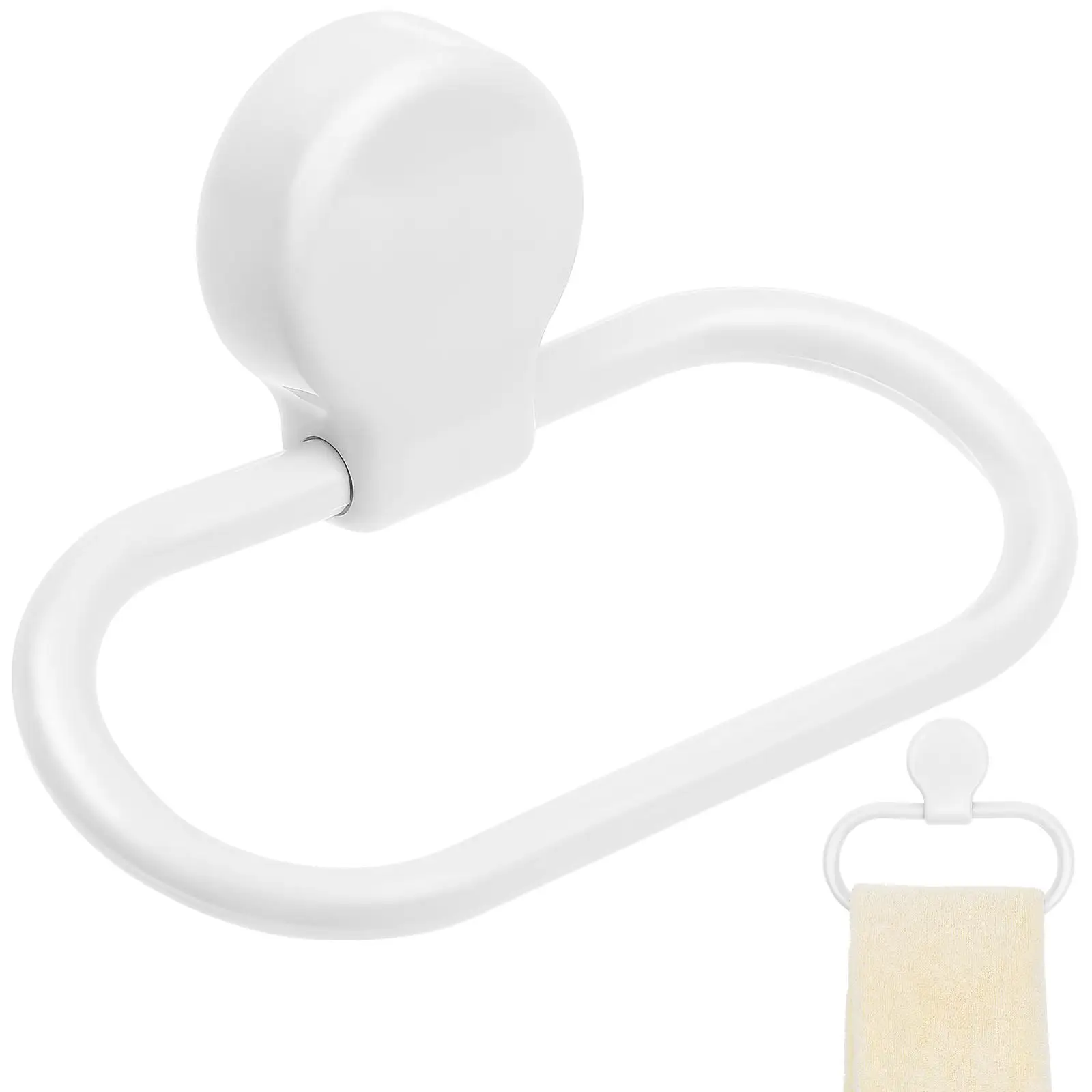 

Hand Towel Stand Organizer Suction Bathroom No Drilling Rack Self-adhesive Rings Tower Hanger