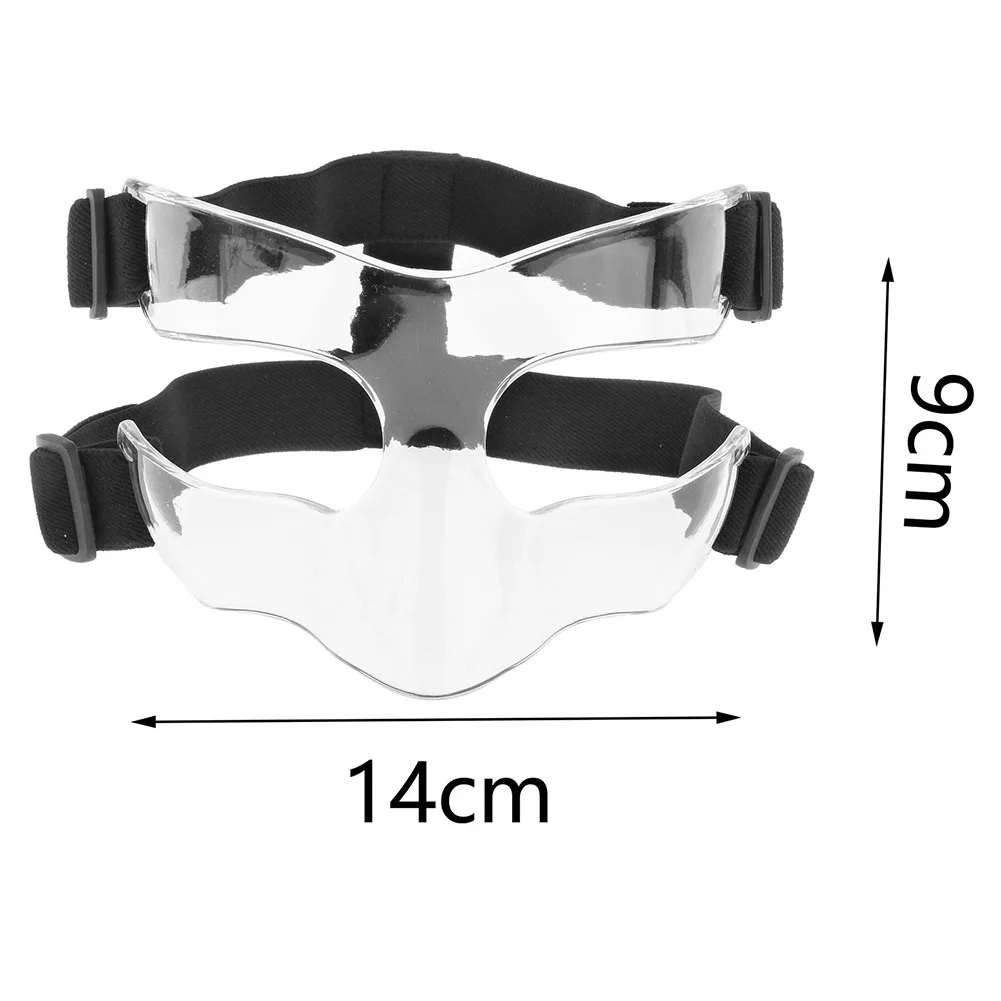 Basketball Mask Collision Avoidance Face Guard Protective Mask Kids Adults Outdoor Sports Protection Nose Guard Black Clear Mask