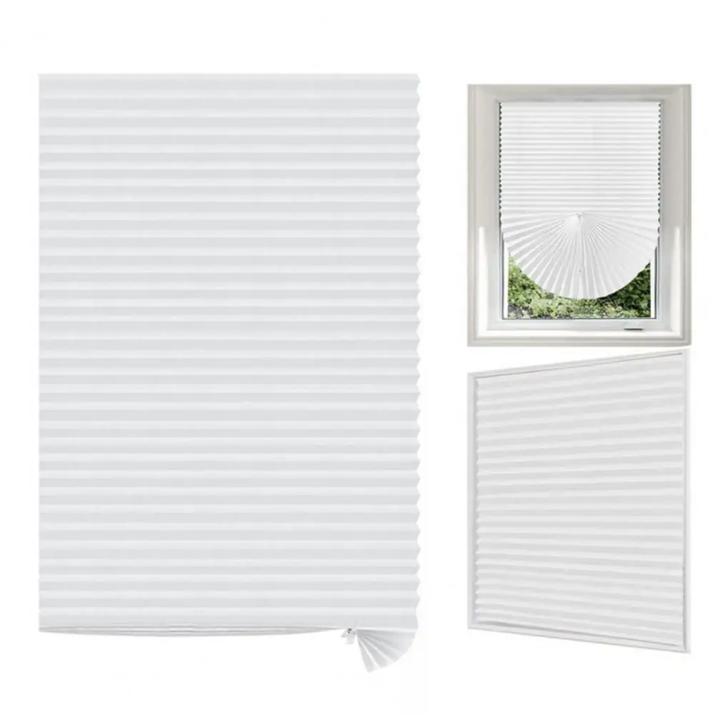 قطع إلى حجم ستائر النوافذ ستائر قماش غير منسوجة ستائر متطوية لاسلكية مؤقتة لأبواب النوافذ بدون حفر للمنزل