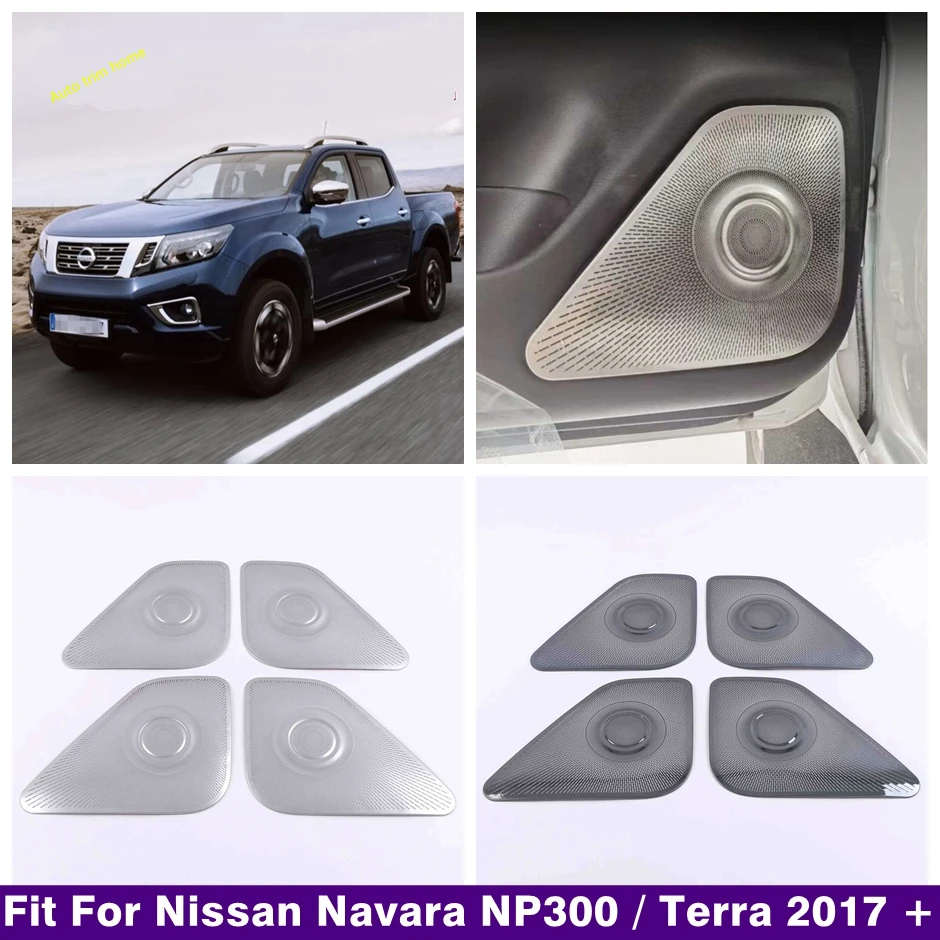 Car Door Loudspeaker Cover Panel Decor Trim For Nissan Navara NP300 / Terra 2017 - 2021 Audio Horn Stereo Speaker Accessories