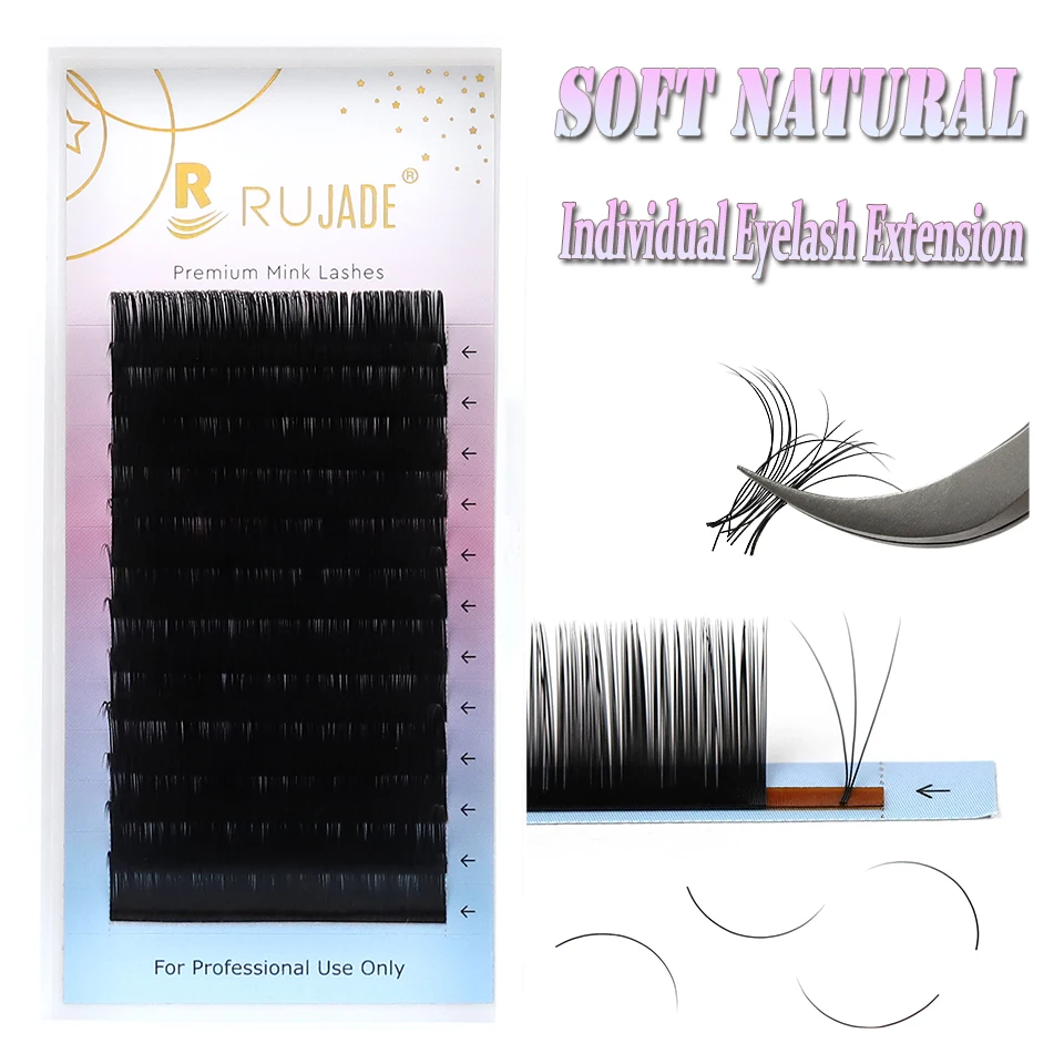 

Lashrujade Eyelash Extensions Individual 8-20mm Faux Mink Russian Volume Lashes Black Cashmere Eyelashes Makeup Lashes