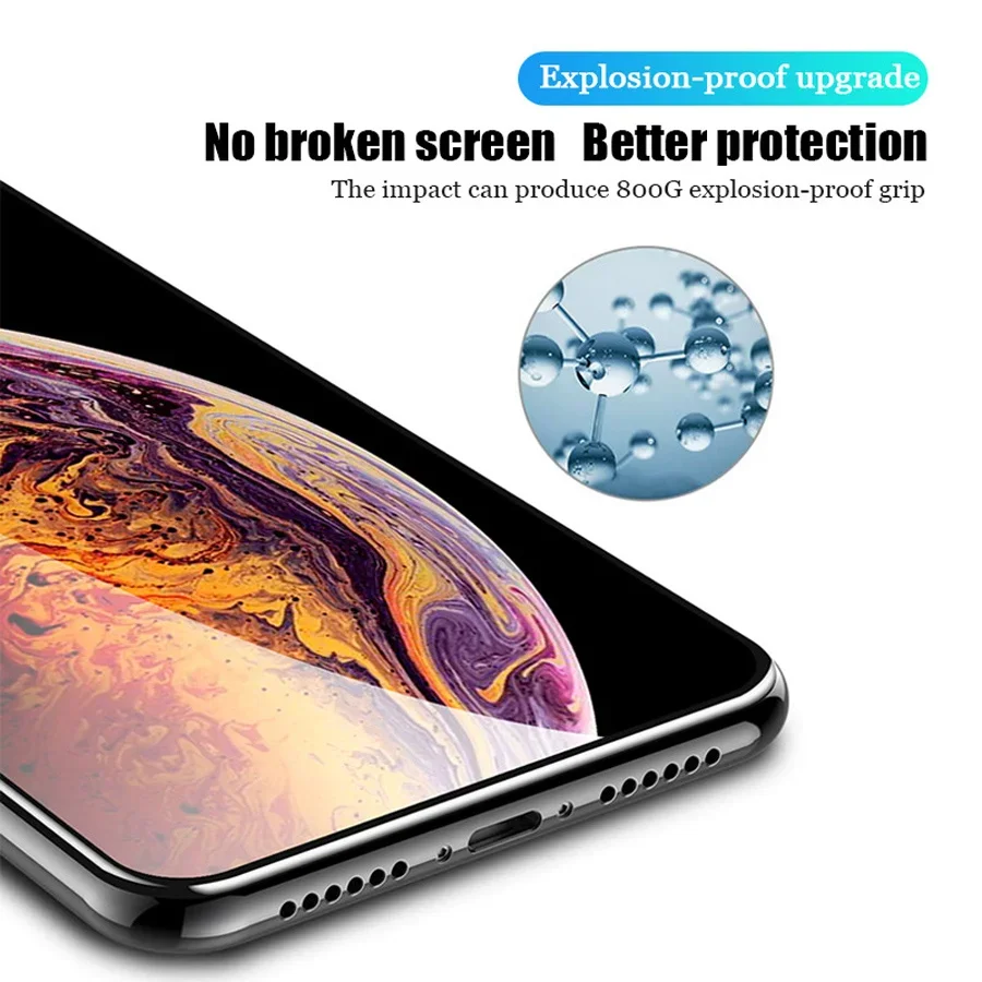 3 Stück gehärtetes Glas mit voller Abdeckung für iPhone 7 plus 6 6s 8x10 Displays chutz folie für iPhone 11 xr xs max 12 pro mini se 2020 Glas