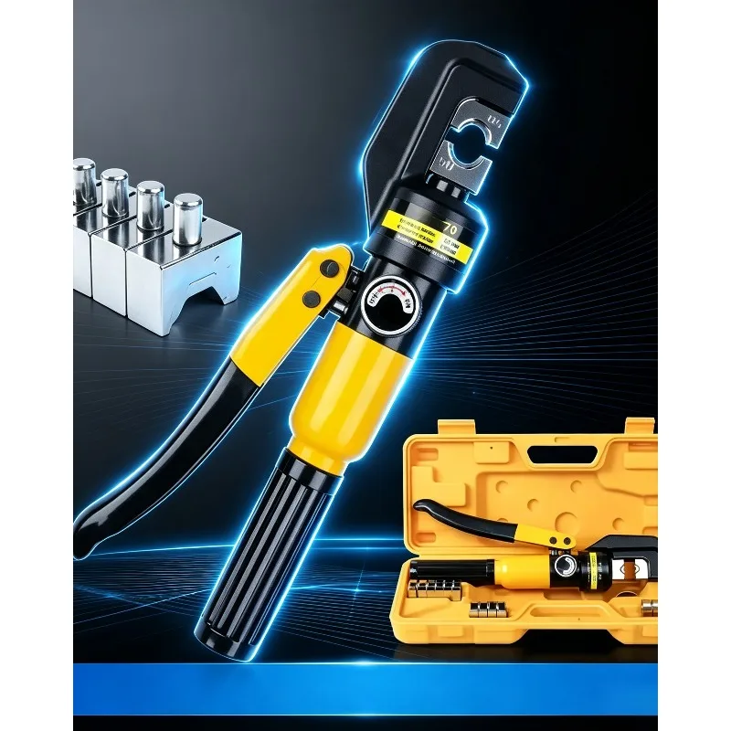 Complete Hydraulic Crimping Tool Set Hexagon Crimping Dies Wire Terminal Press Pliers With Portable Plastic Electrician