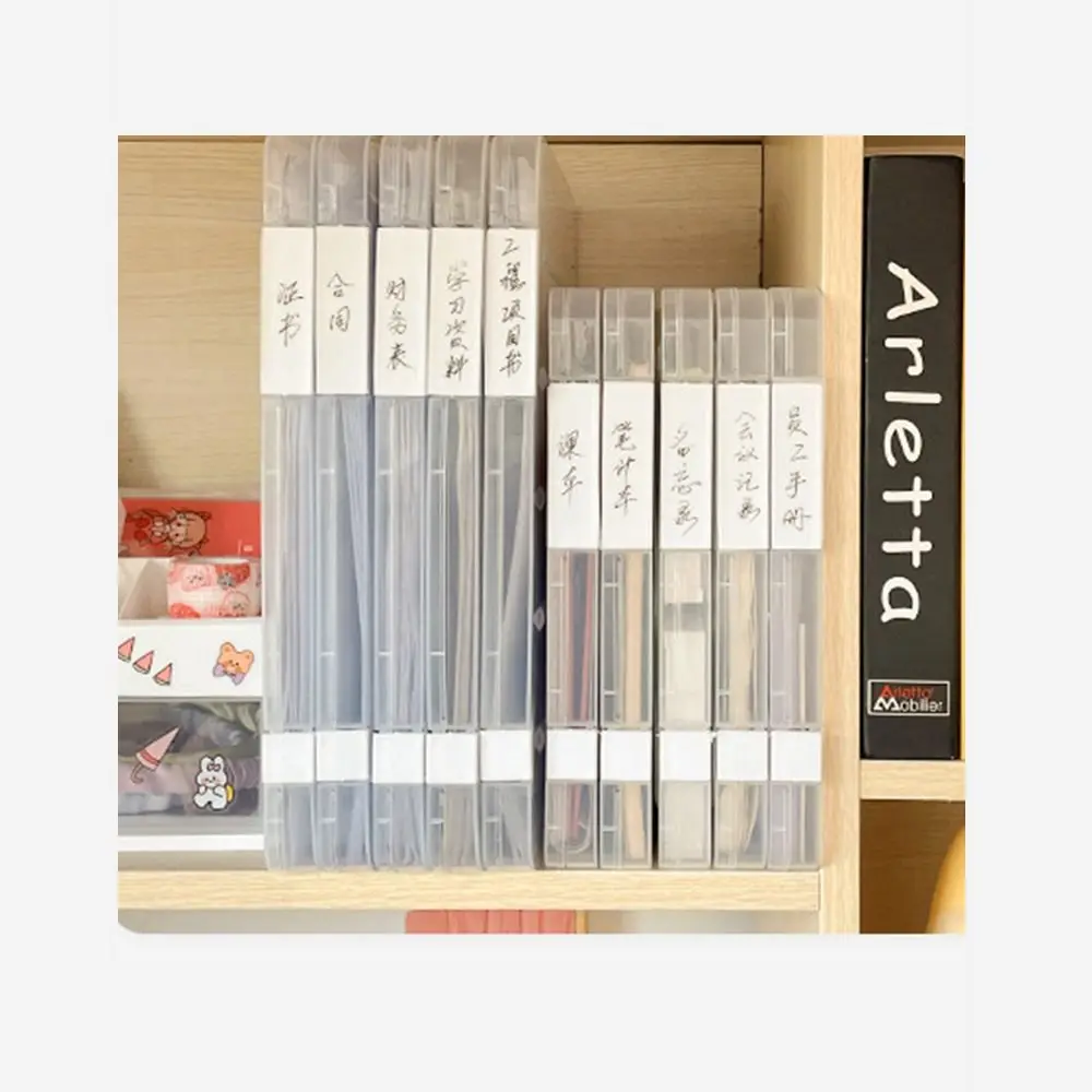 1 Pc PP Plastic Slim Document Case Multifunctional Desktop Storage Box Transparent Paper Organizer Portable Office Supplies