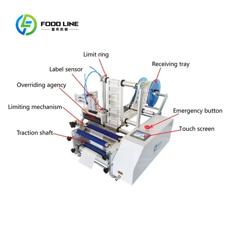 Semi-automatic round bottle packaging labeling machine Small labeling machine Bottle labeling machine