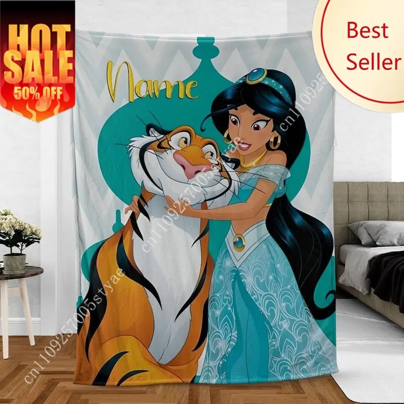 

Jasmine Blanket Disney Tiger Cartoon Plush Blanket Soft Indoor Decoration Child Holiday Party Boy Girl Gifts Warm Custom Quilt