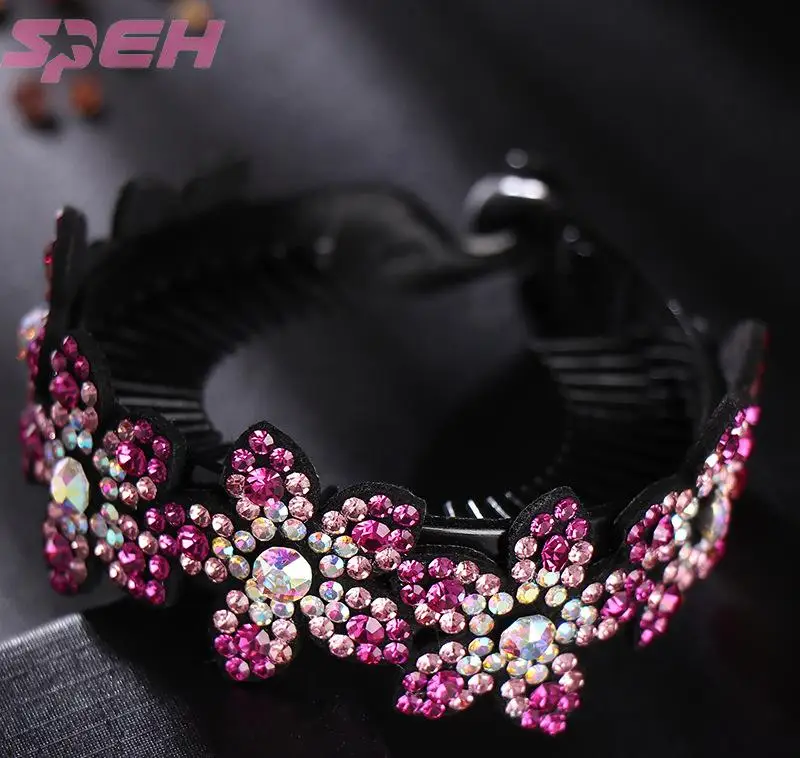 Ball head hair accessories net red plate hair ring Korea flower head hair artifact rhinestone hairpin adult head jewelry female