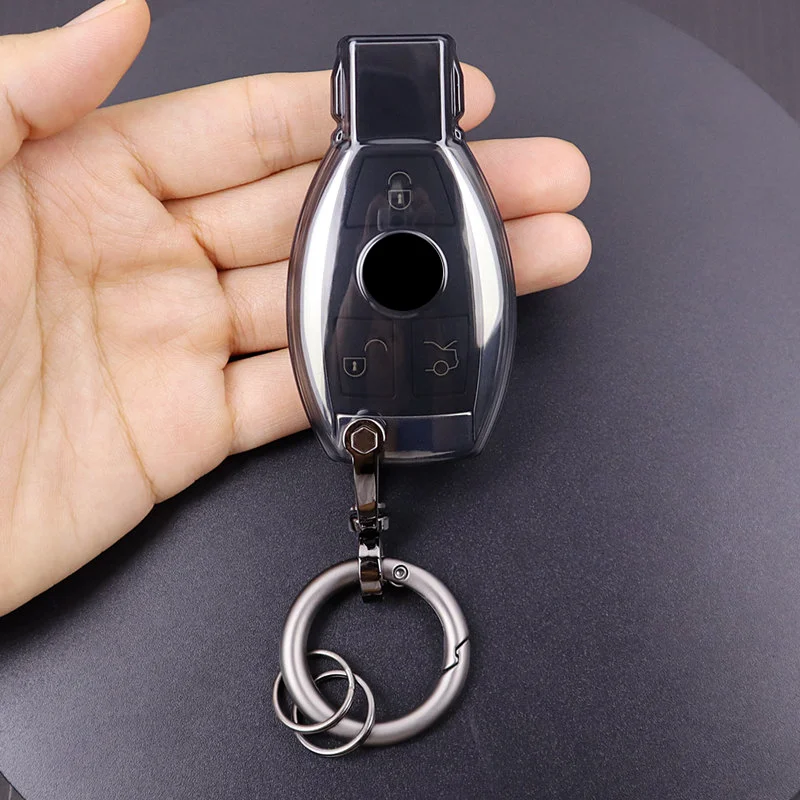 

High Quality Transparent TPU All Inclusive Protection Key Case for Mercedes Bnez CLA GLC GLA GLK W204 W176 AMG Key Cover Fob Bag