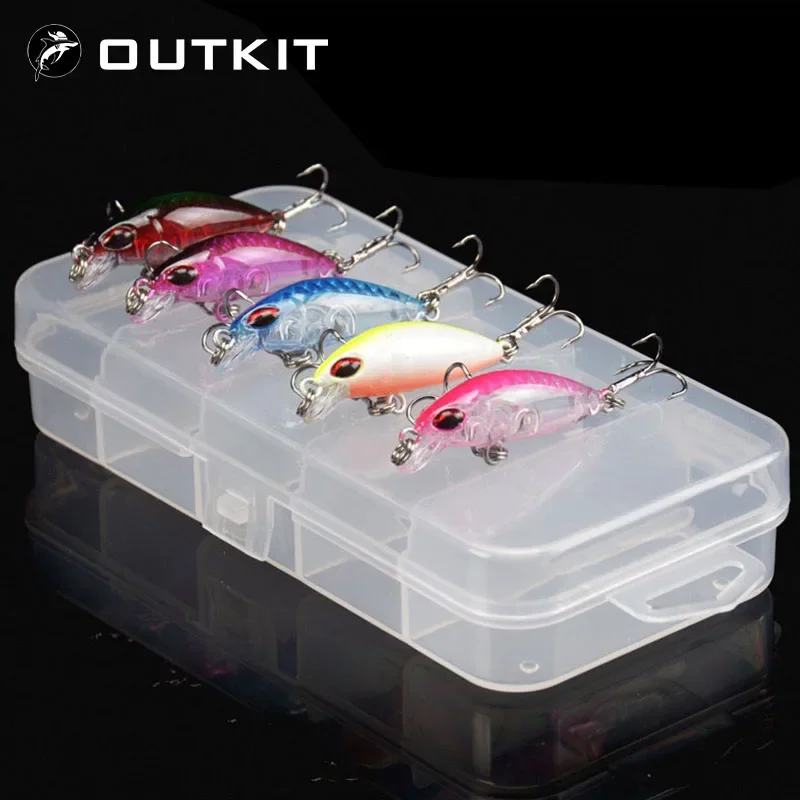 New 5pcs Mini Minnow 4cm 2.5g Fishing Lure Set Kit With Box CrankBaits Wobblers Lures Sinking Carp Fishing Tackle Artificial