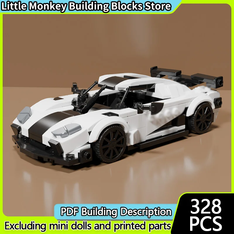 

Модель скоростного гоночного автомобиля MOC, строительные кирпичи, белый Agera RS Hypercar, модульная технология, детские праздничные подарки, сборка игрушек, костюм