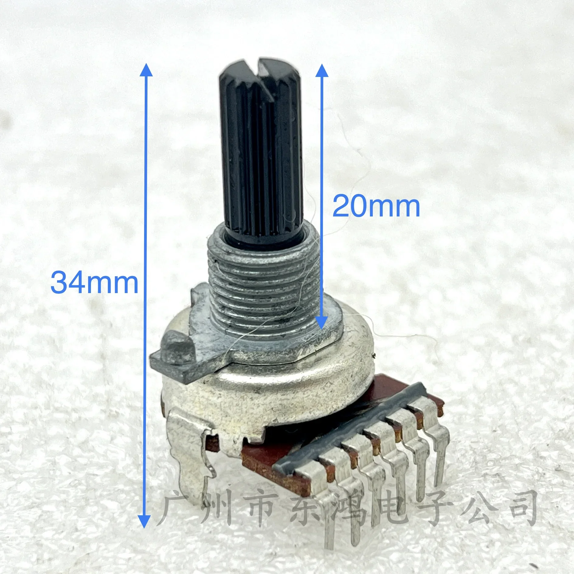 2 PCS Vertical Type 161 Carbon Film Potentiometer Power Amplifier Knob Volume Controller 6 Pin A50K