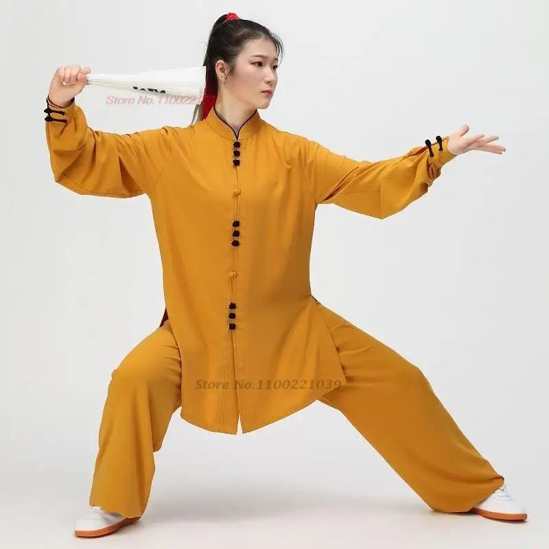 2024 chinese vintage tai chi performance clothes tops+pants set martial arts tai chi taiji training uniform team performance set