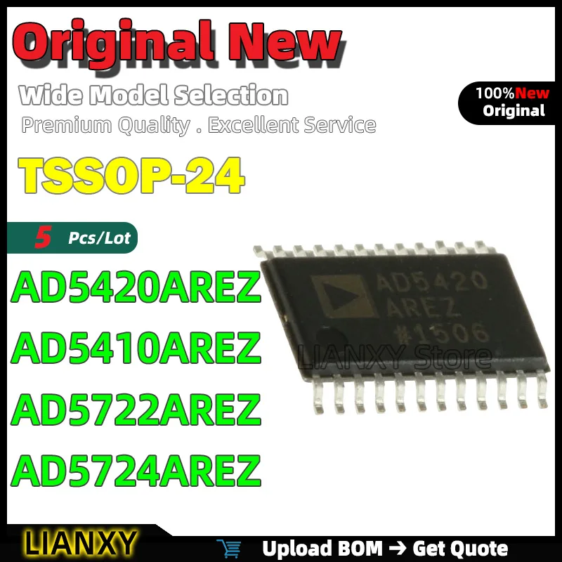 

5pcs TSSOP-24 AD5420AREZ AD5410AREZ AD5722AREZ AD5724AREZ Quad DAC New Original