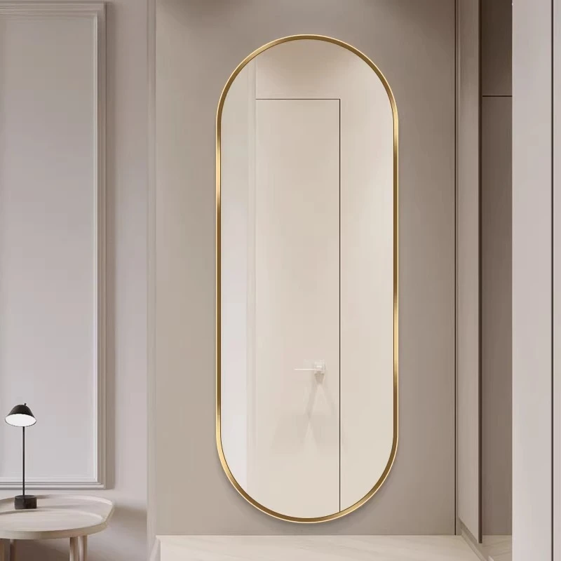 Nordic Light Mirror Aesthetic Full Body Self Adhesive Korean Style Mirror Long Luxury Spiegel Wand Living Room Decorations