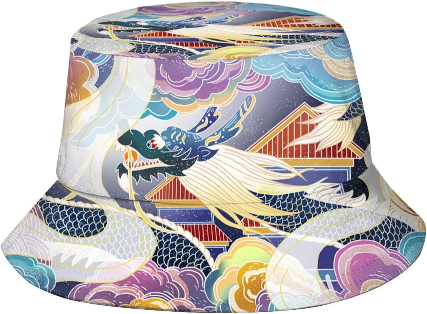 

Cool Dragon Bucket Hat for Women and Men,Funny Beach Sun Cap Fisherman Hat for Travel Outdoor Hiking
