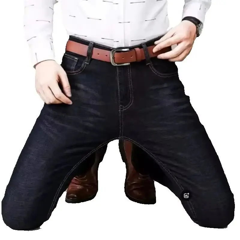 

Мужские мягкие прямые джинсовые брюки, осень 2026, классические деловые черные байкерские джинсы, комбинезоны Masculino Pantalone Hombre Mannen Homme