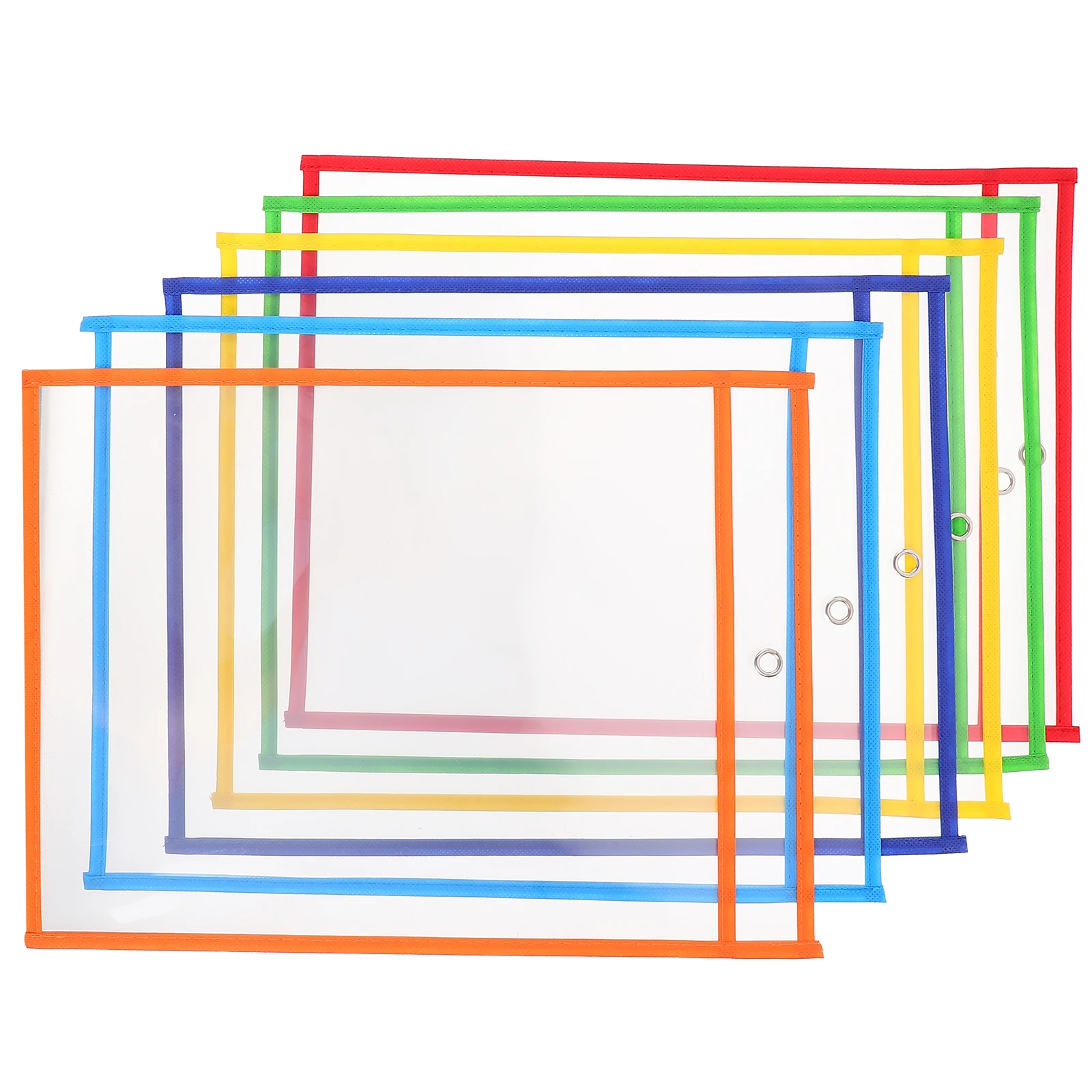 

6pcs PET Plastic Document Holders Clear File Rack Accessories Paper Organizer Storage Sheets Protector Reusable Folder