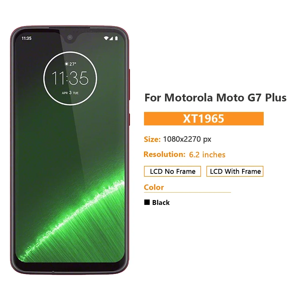 For Motorola Moto G7 G7 Plus LCD Display Touch Screen Digitizer G7 Play G7 Power LCD Assembly LCD Screen Phone Replacement