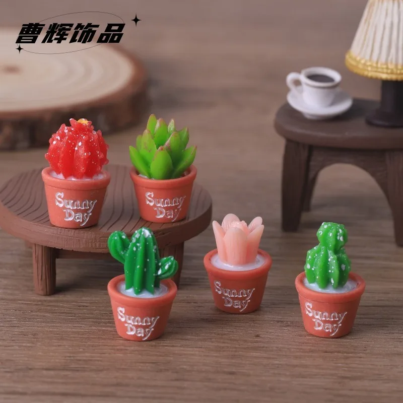 Simulation de plantes succulentes en pot, 5 pièces, jardinage, aménagement paysager, micro accessoires de décoration de paysage, ornements de voiture de bureau