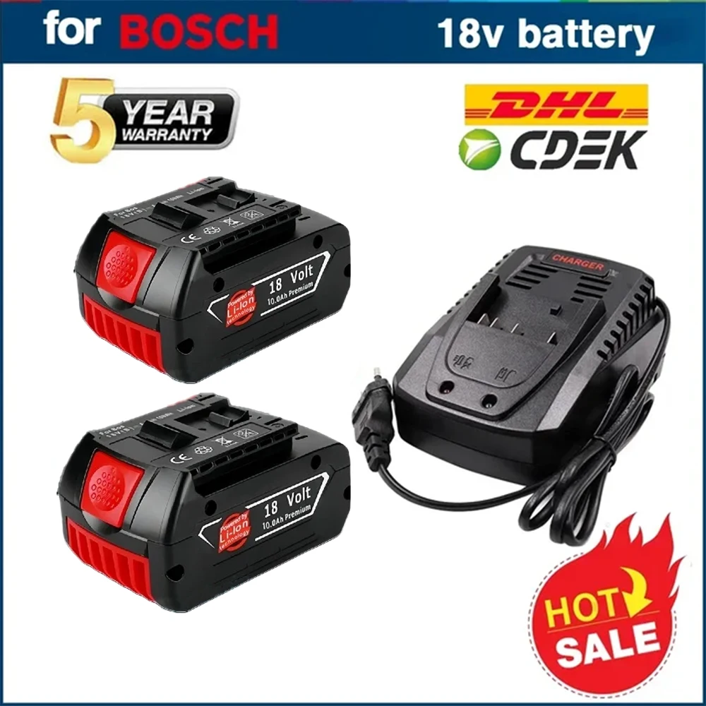 

NEW For BOSCH Authentic 18V 10AH LITHIUM-ION BATTERY GBA 18V 10AH 18V Professional GBA GSR GSB BAT618 BAT609 w/Fuel Guage