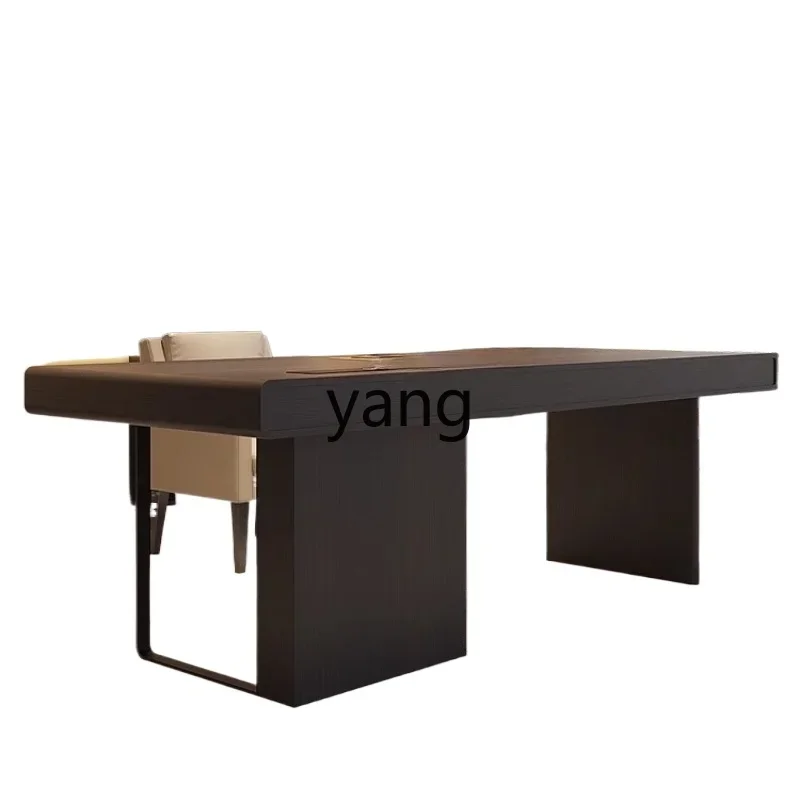 LTT light luxury minimalist solid wood desk modern double study living room home high-end computer boss desk