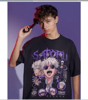 تي شيرت أنيمي فينتاج خاص للجنسين، تي شيرت كيربي G7go JJK قميص عشاق الرسوم المتحركة، تي شيرت جرافيك أنيمي، قميص مانغا