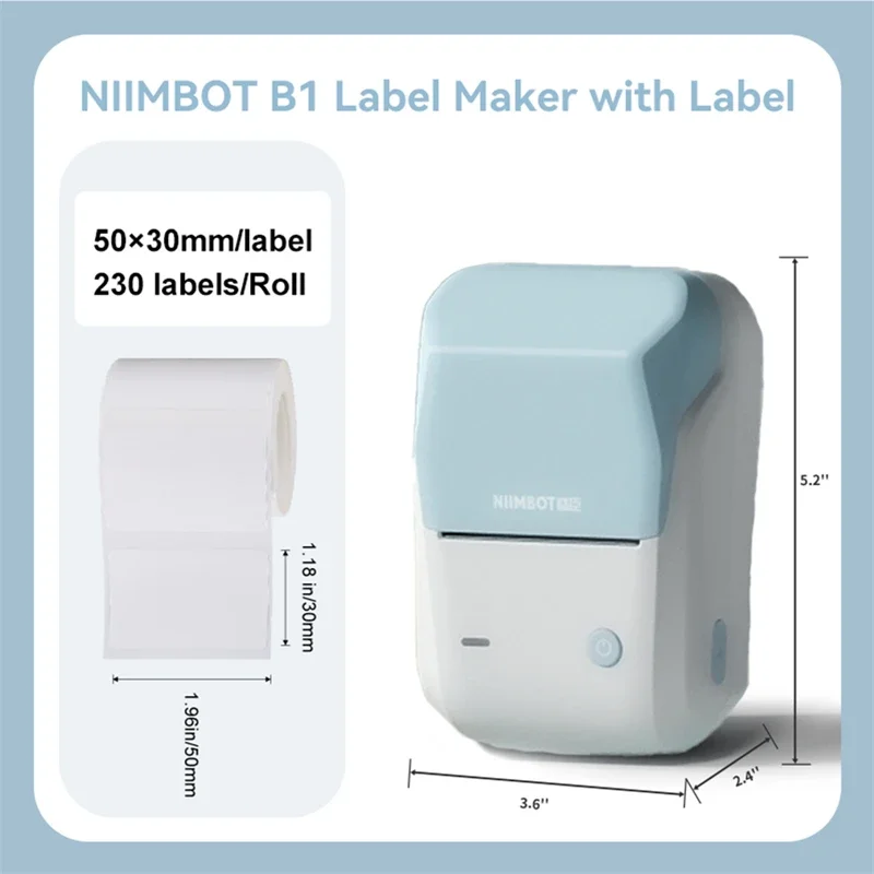 Niimbot 2023 Hot Sale 2 inch Wireless Mobile mini Printer Direct Thermal label Printer B1