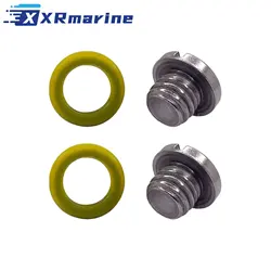 2 Stück Marine-Ablassstopfen-Schraubensätze 10-79953Q2 für Mercury MERCRUISER, ersetzt 10-79953A2 18-2244 22420 10-79953Q04