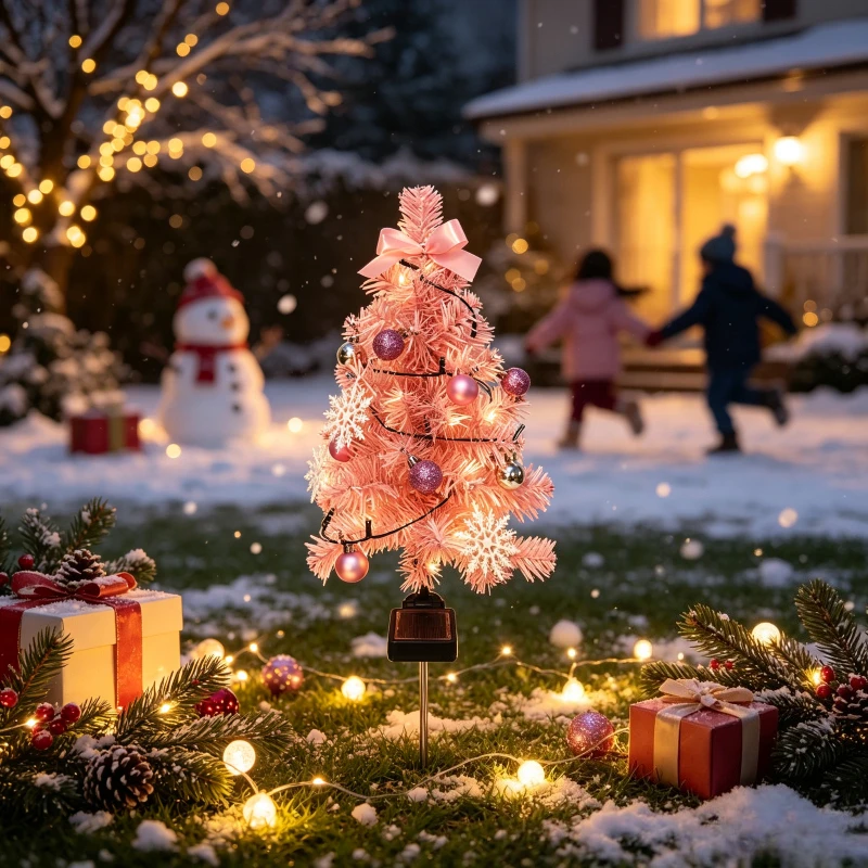 Güneş Enerjili Pembe Noel Ağac - Outdoor Solar Power Xmas Lights incelemesi ve fiyatı