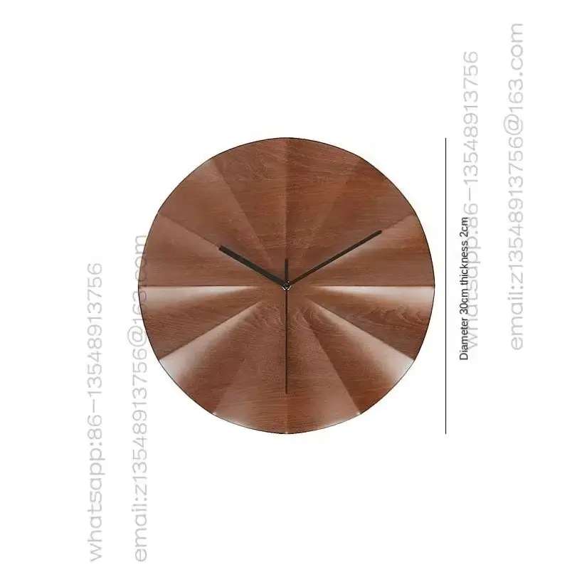 

New Chinese retro solid wood wall clock, simple fashion clock, home decoration, no punching, silent spot