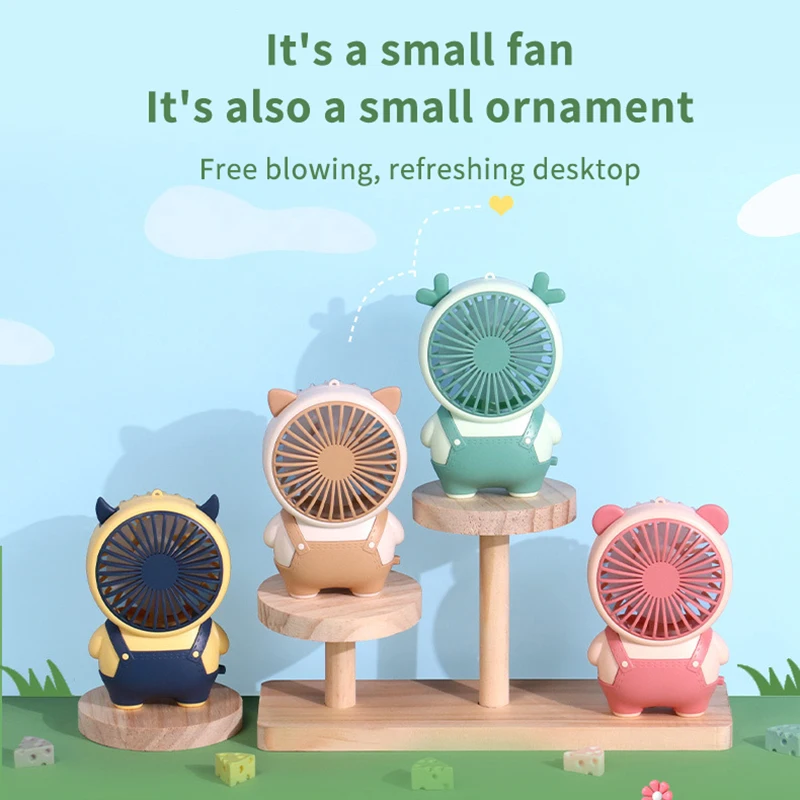 新しい漫画ハンドヘルド三速ミニ USB 充電式小型ファンデスクトップ夏の寮オフィス屋外ポータブルに適しています