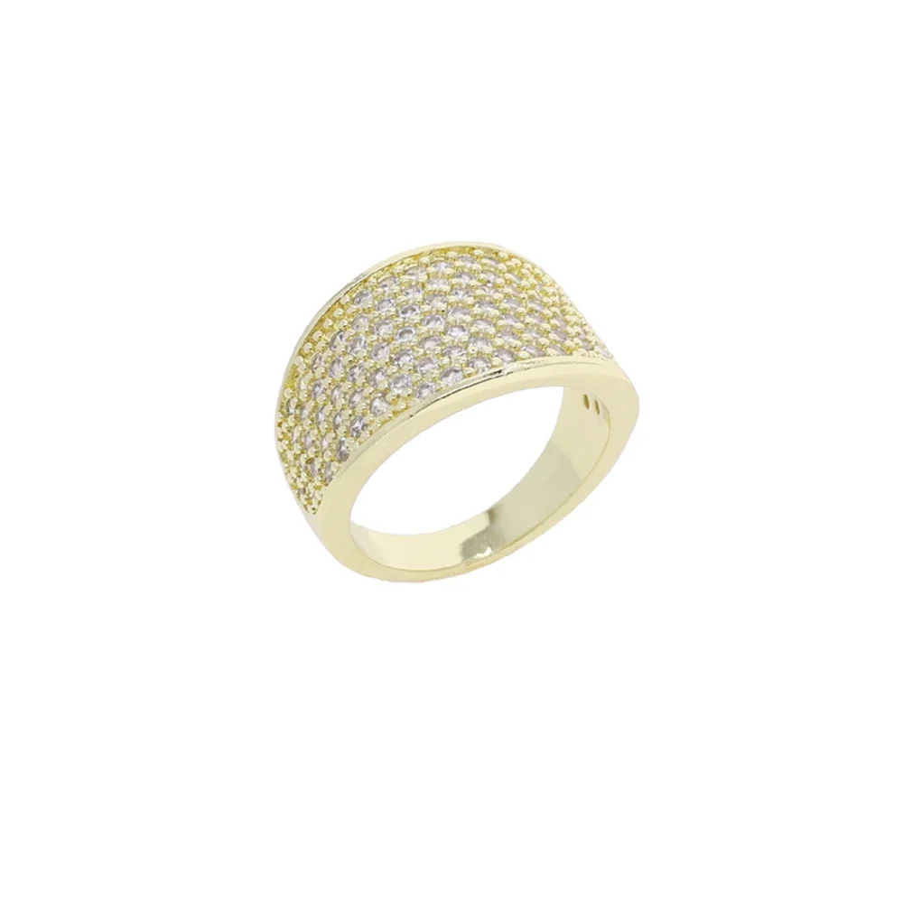New Full Cubic Zirconia Triangle Shaped Fine Rings Gold Color Rings for Women Luxury Jewelry Wedding Anniversary Party