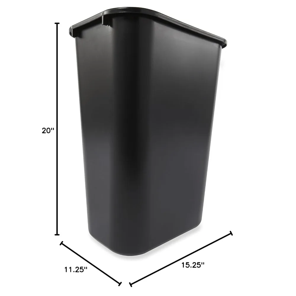 سلة مهملات/سلة مهملات على سطح المكتب، 10.25 جالون/41-Quart، أسود، بلاستيك، سلة قمامة للمنزل/المكتب، تناسب تحت - توصيل مجاني