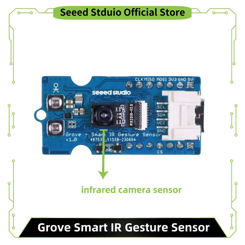 Grove Smart IR Gesture Sensor, infrared camera sensor, AI algorithm, over 15 gestures detection, I2C, SPI, support Grove, XIAO,