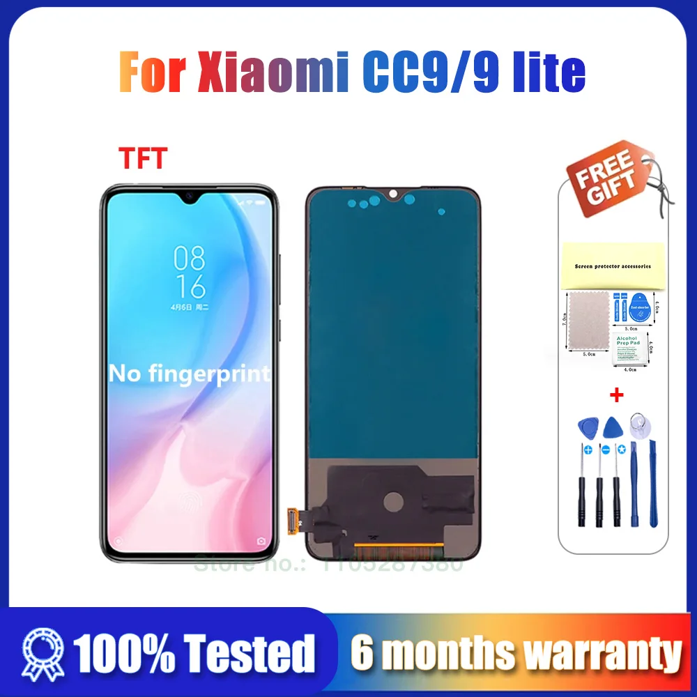 6.39'' Super AMOLED For Xiaomi Mi CC9 LCD MI 9 Lite lcd Display 10 Touch Screen Digitizer Replacement For MI9 Lite MI CC9 LCD
