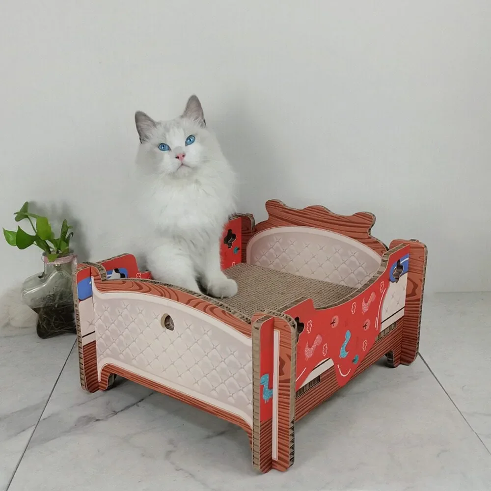 Cat scratching board cat bed vertical claw sharpener wear-resistant no-chip corrugated paper chaise longue cat toy supplies