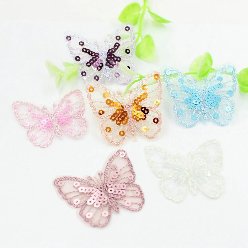 

MAXSIN FUN 20Pcs Small Sequins Sticker Cute Butterfly Patches Sew on Dress Clothes Decoration Accessories Applique DIY