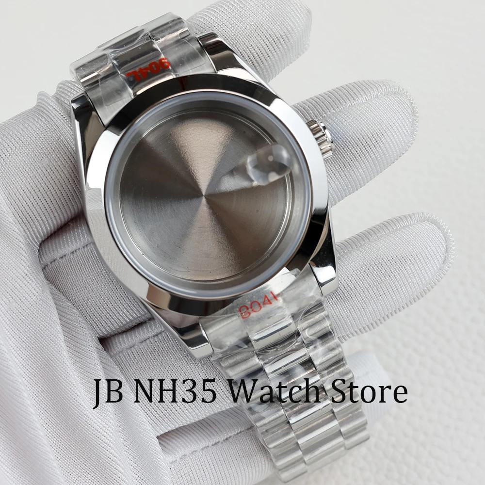 

36mm/39mm NH35 watch cases sapphire glass stainless steel presidential strap fit NH35 NH36 movement 28.5mm dial datejust case