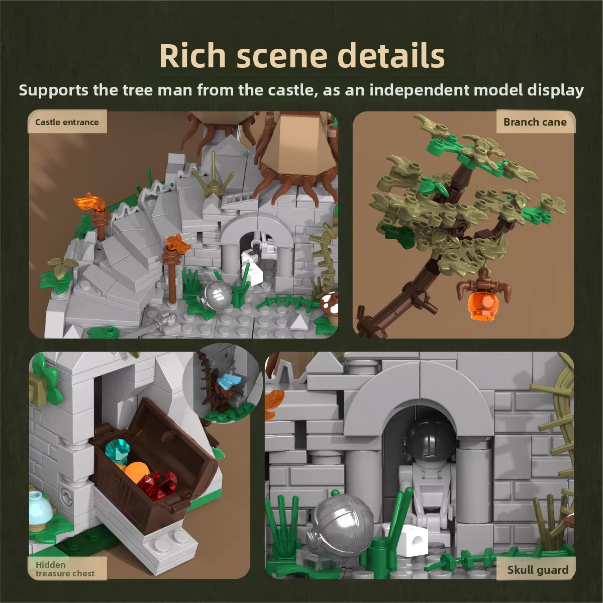 Arboreal Keep Man in legno Bambole Modello Building Blocks Giocattoli Piccole particelle Film classico Set di mattoni per bambini Idee di Halloween Regali