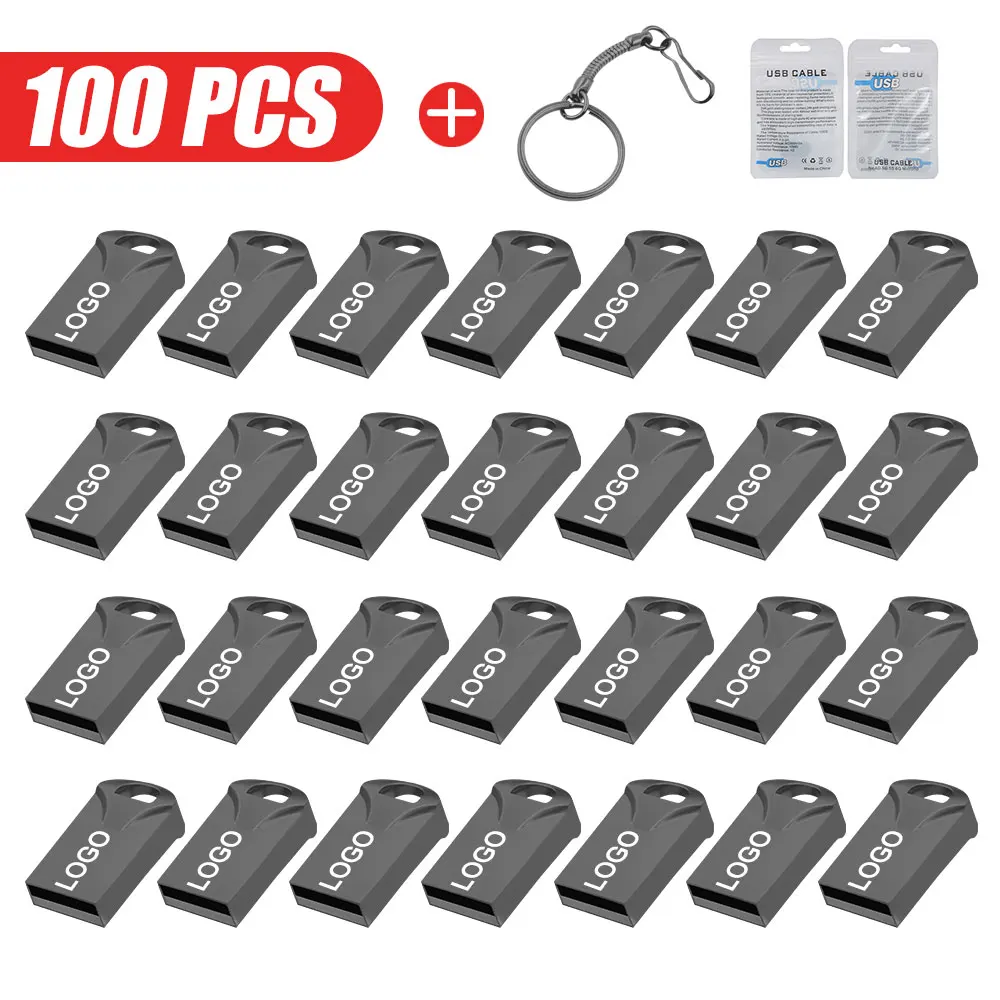 

100 шт. новый супер мини-металлический USB-флешка 4 ГБ 8 ГБ 32 ГБ крошечный флэш-накопитель 64 ГБ 128 ГБ устройство хранения водонепроницаемый u-диск