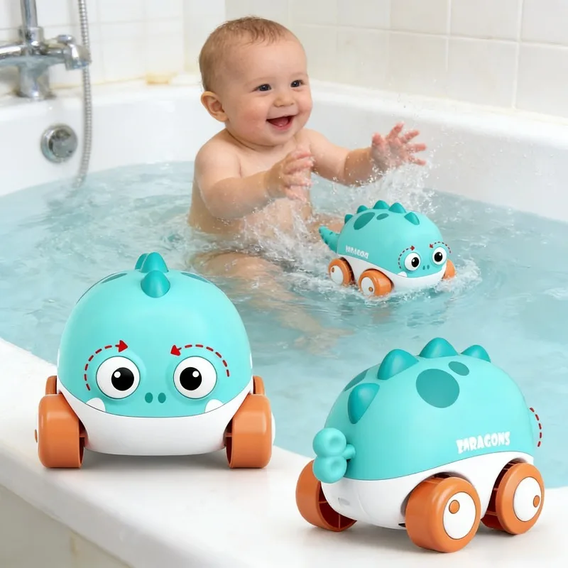 Baby Power Car Amphibious Multi Gameplay Cute Dinosaur Clockwork Car Baby Water Play Toy Exercise Hand Eye Coordination Ability